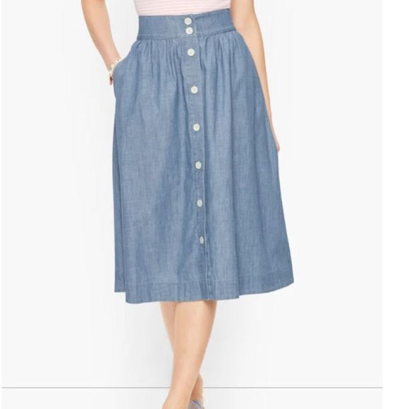 Talbots Dresses & Skirts - NWT Talbots Button Front Denim Skirt Size 2